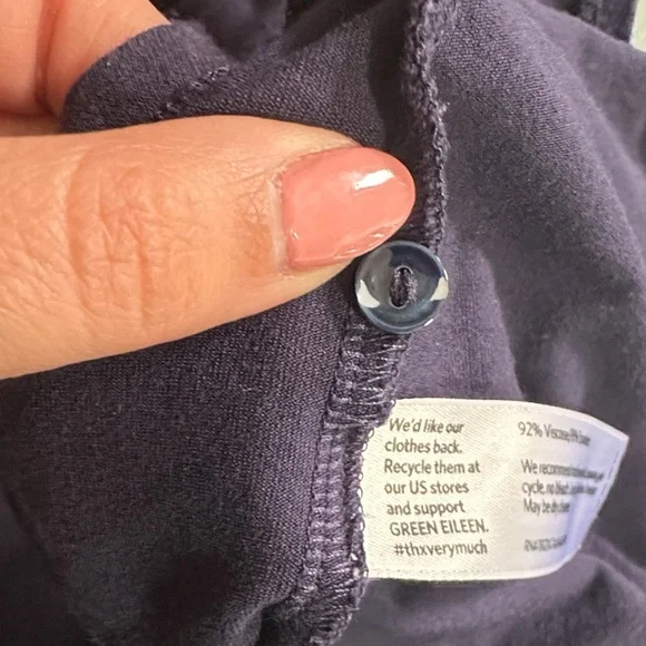 Eileen Fisher Tencel Jersey Shirtdress In Navy Women’s 1X Lightweight Casual - Picture 9 of 11